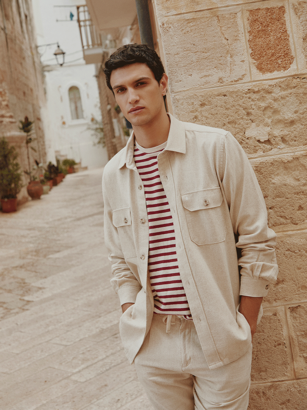 Sobrecamisa de algodn/lino