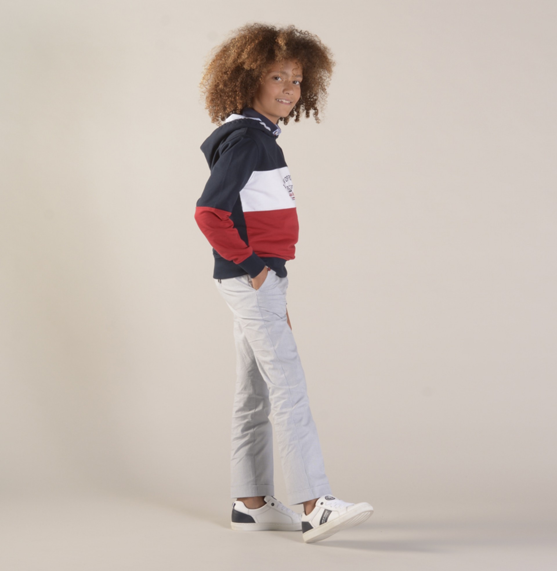 Striped chino trousers