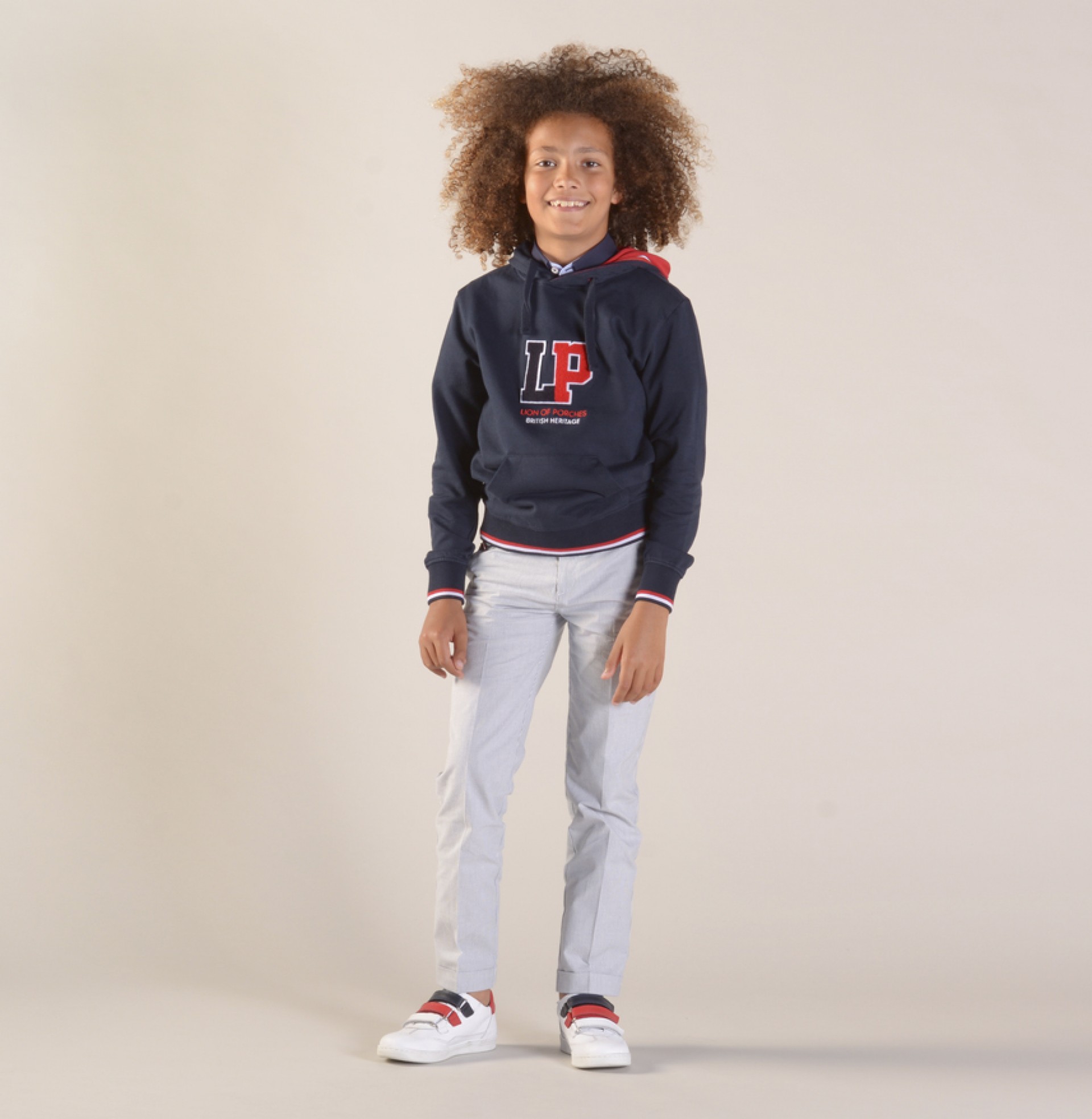 Striped chino trousers