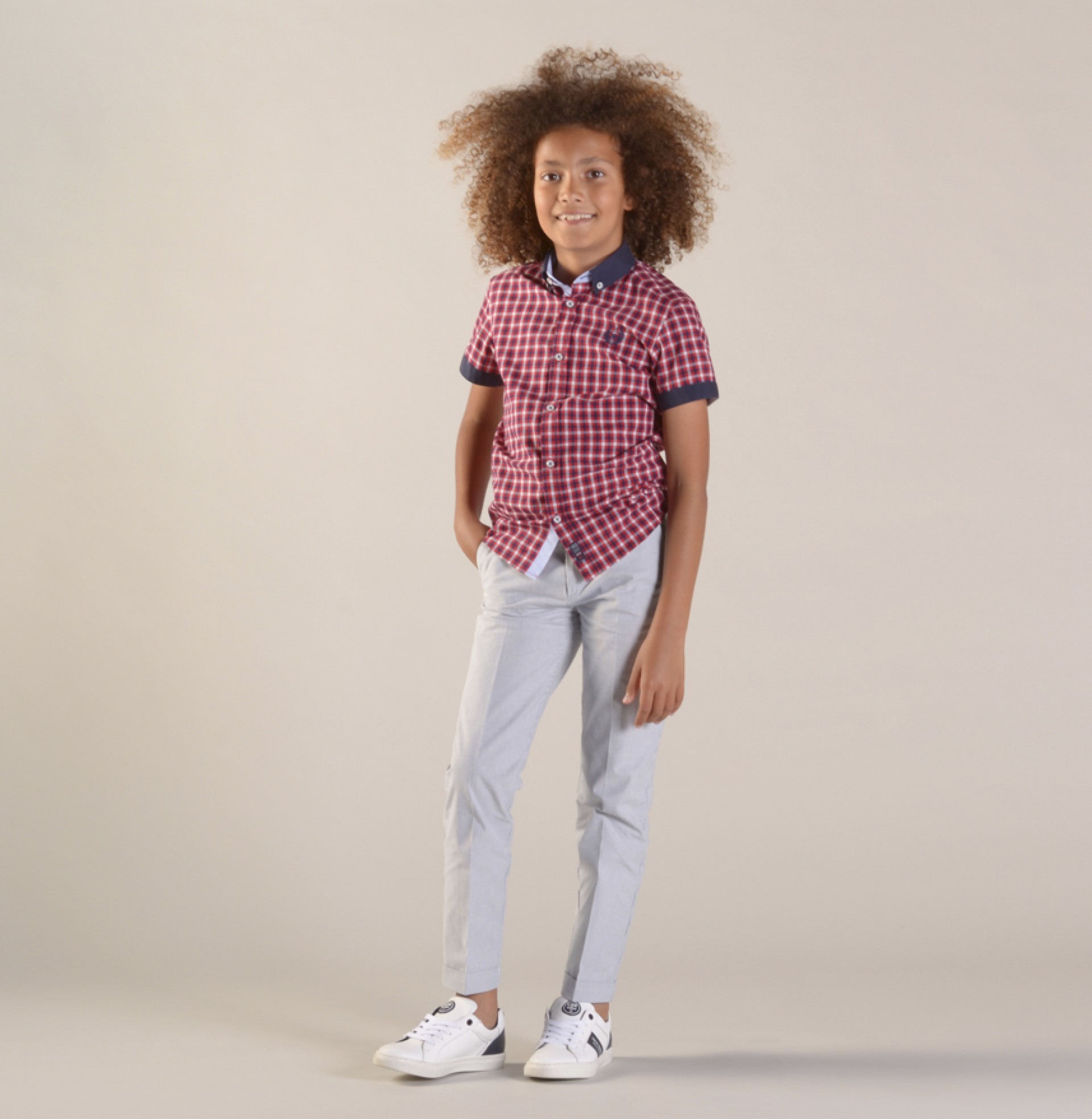 Striped chino trousers