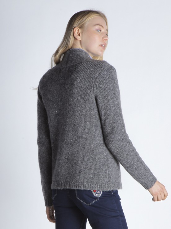 Jersey cuello pico tricot grueso
