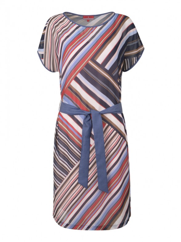 Vestido riscas com cinto