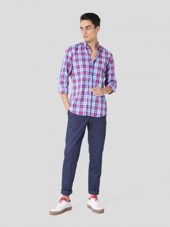 Camisa xadrez slim fit