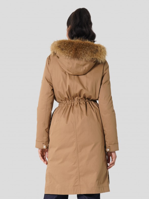 Long Double Parka with Hood