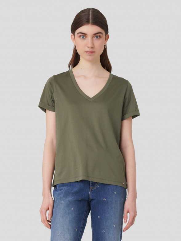 T-shirt Decote em V T-shirt Decote em V