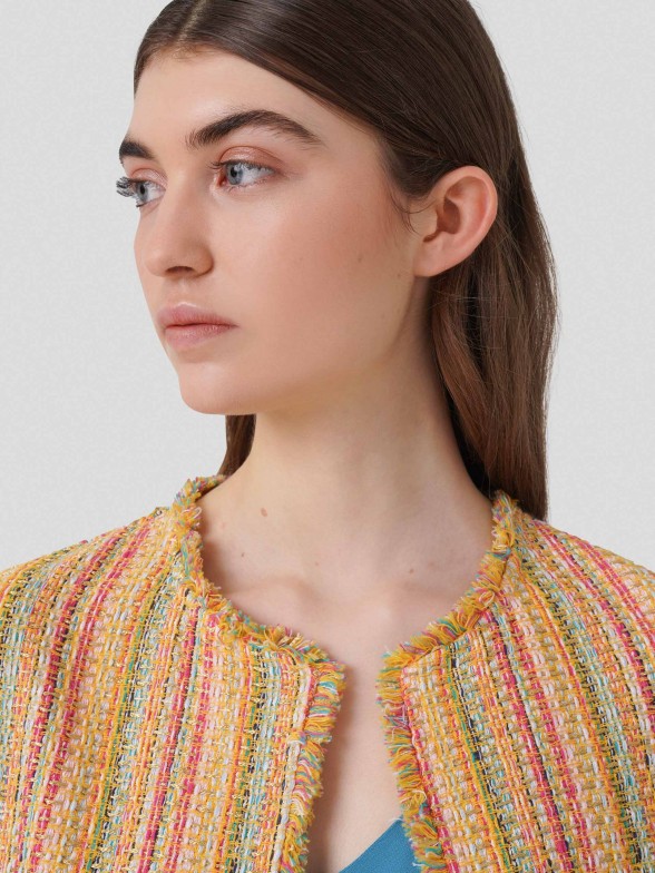 Short Colorful Tweed Jacket