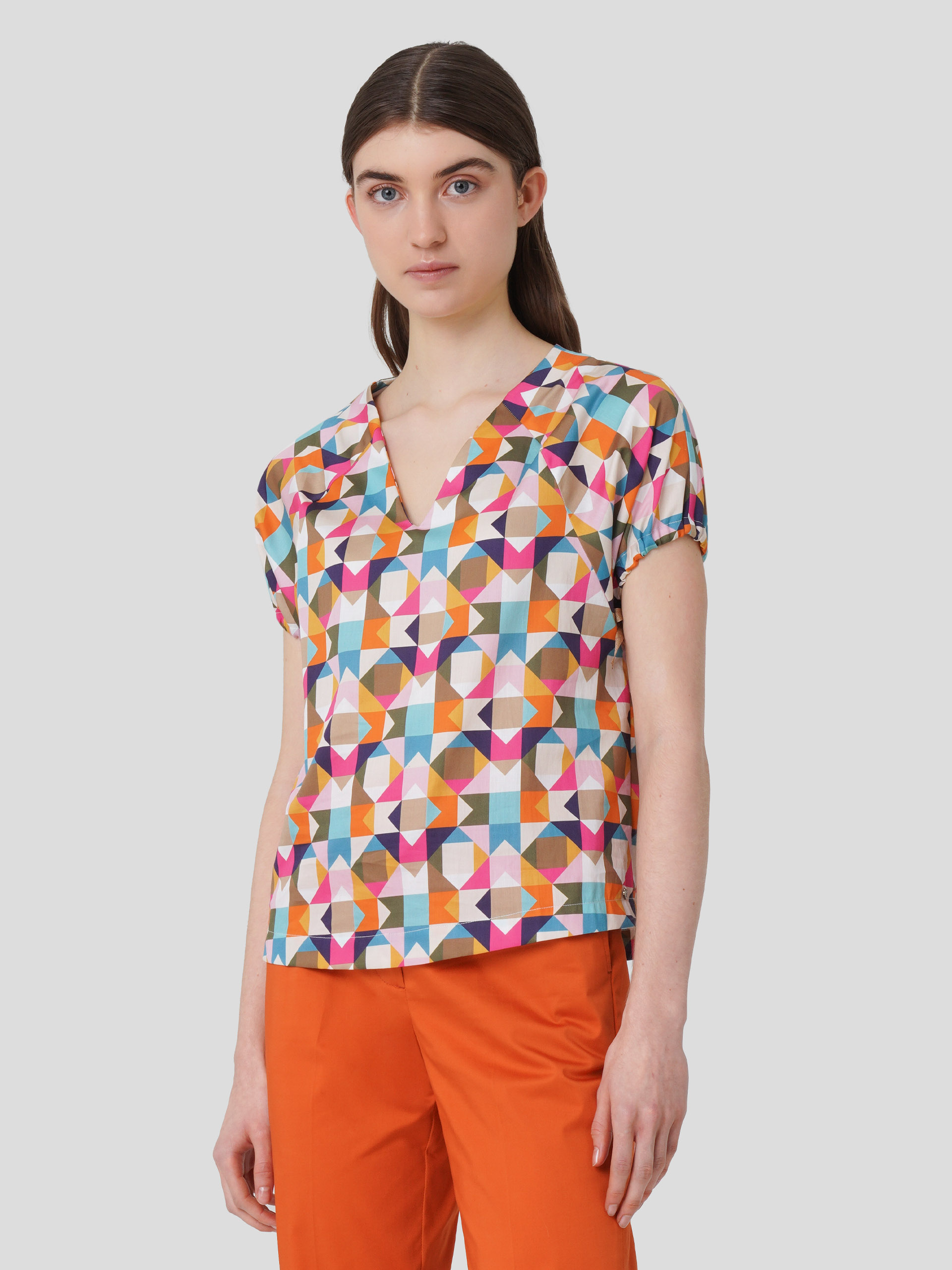 Blusa de Manga Curta Estampada