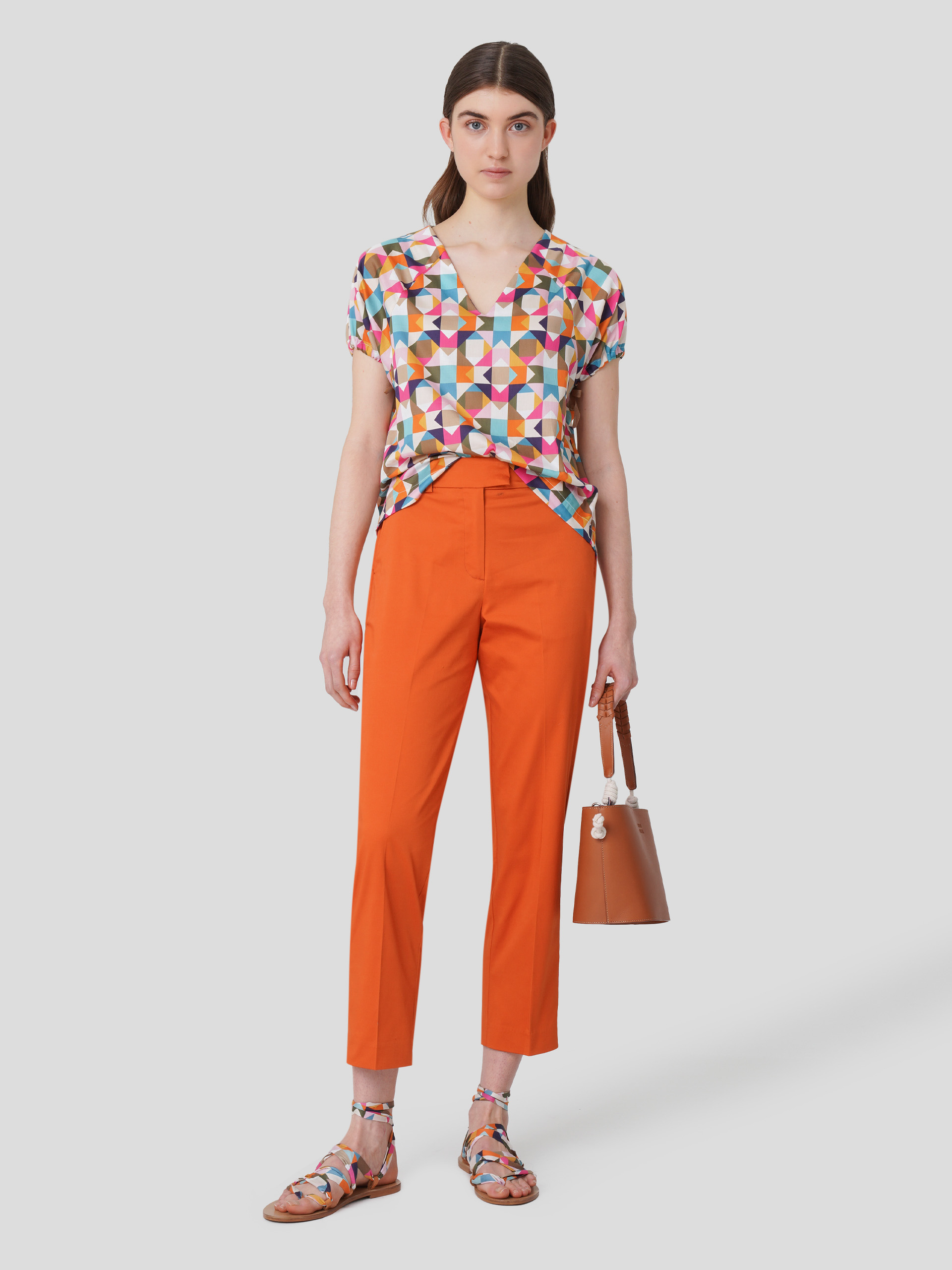 Blusa de Manga Curta Estampada