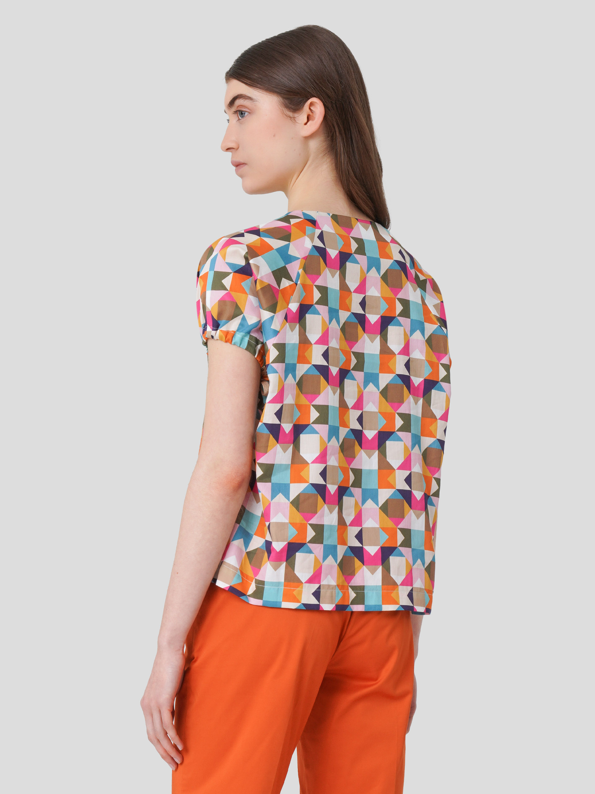 Blusa de Manga Curta Estampada