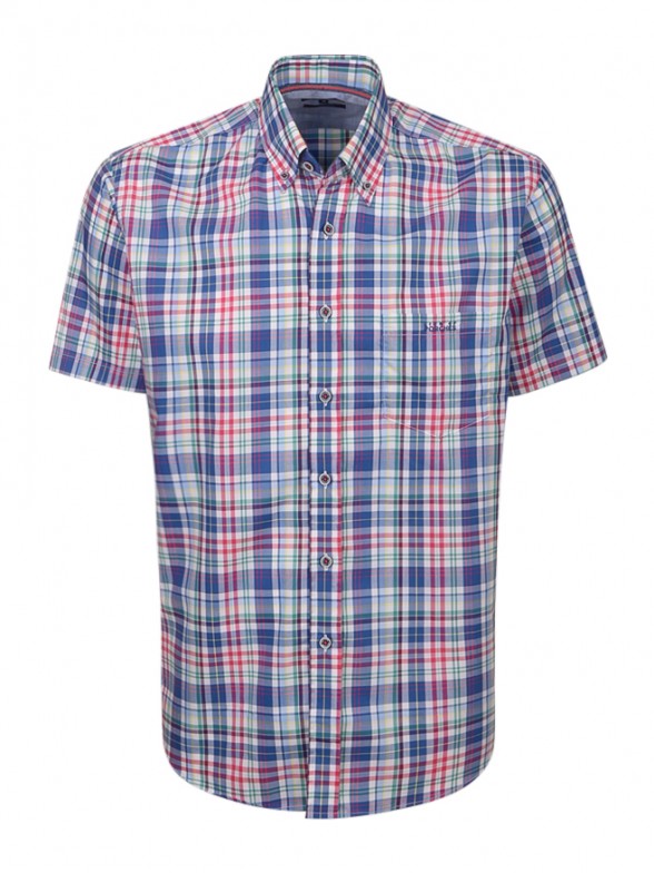 camisa cuadros manga corta