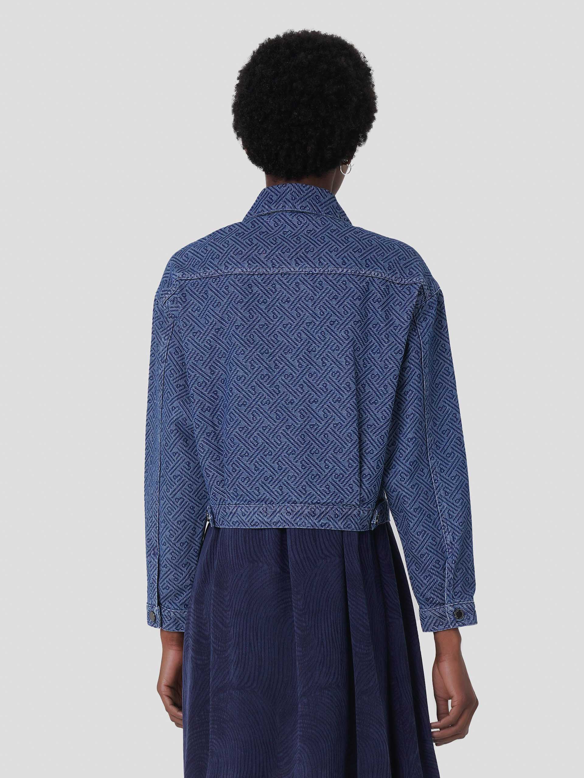 Blusão denim jaquard