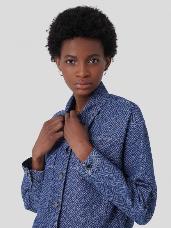 Blus�o denim jaquard