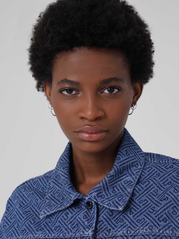 Blus�o denim jaquard