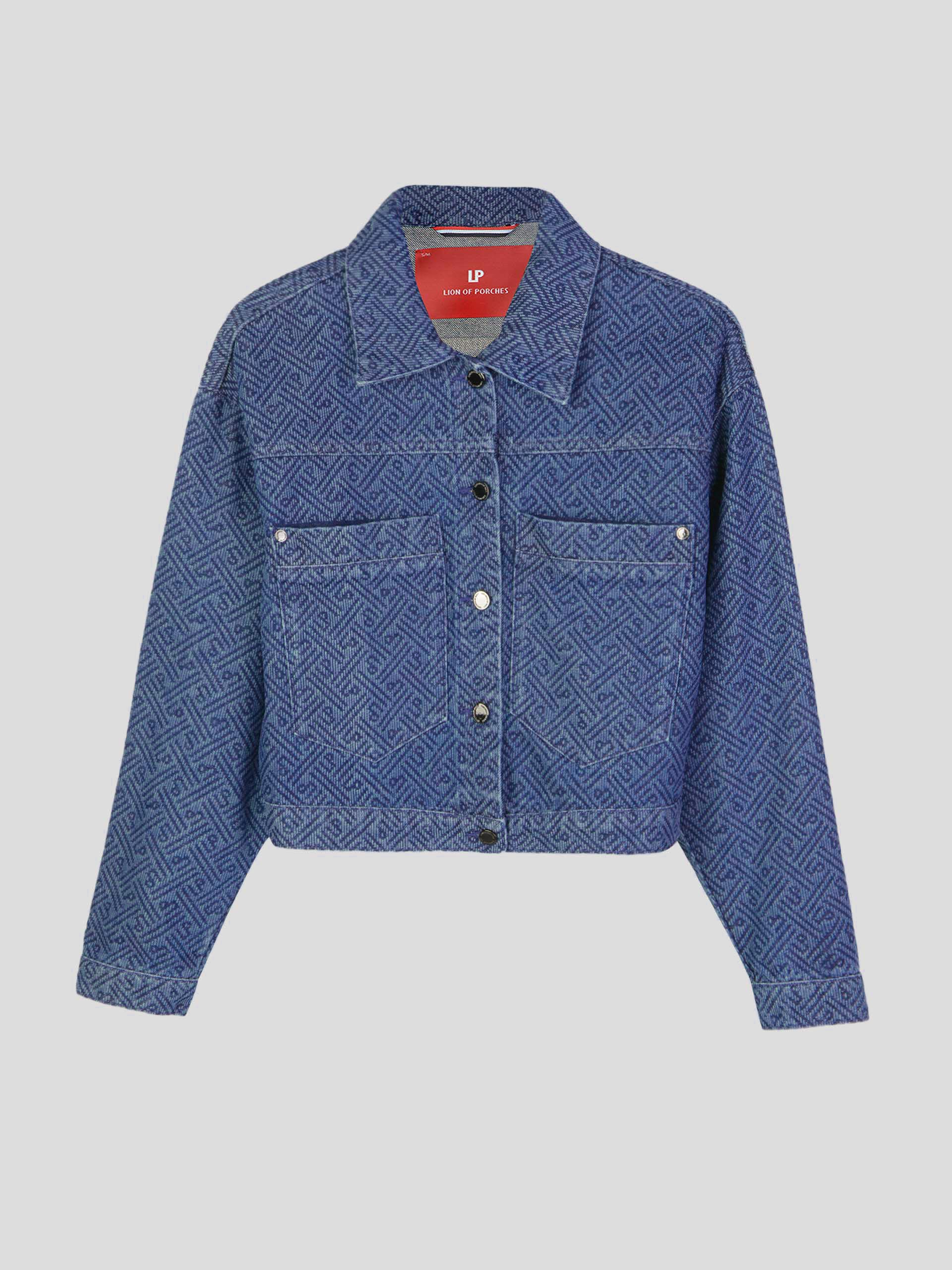 Blusão denim jaquard