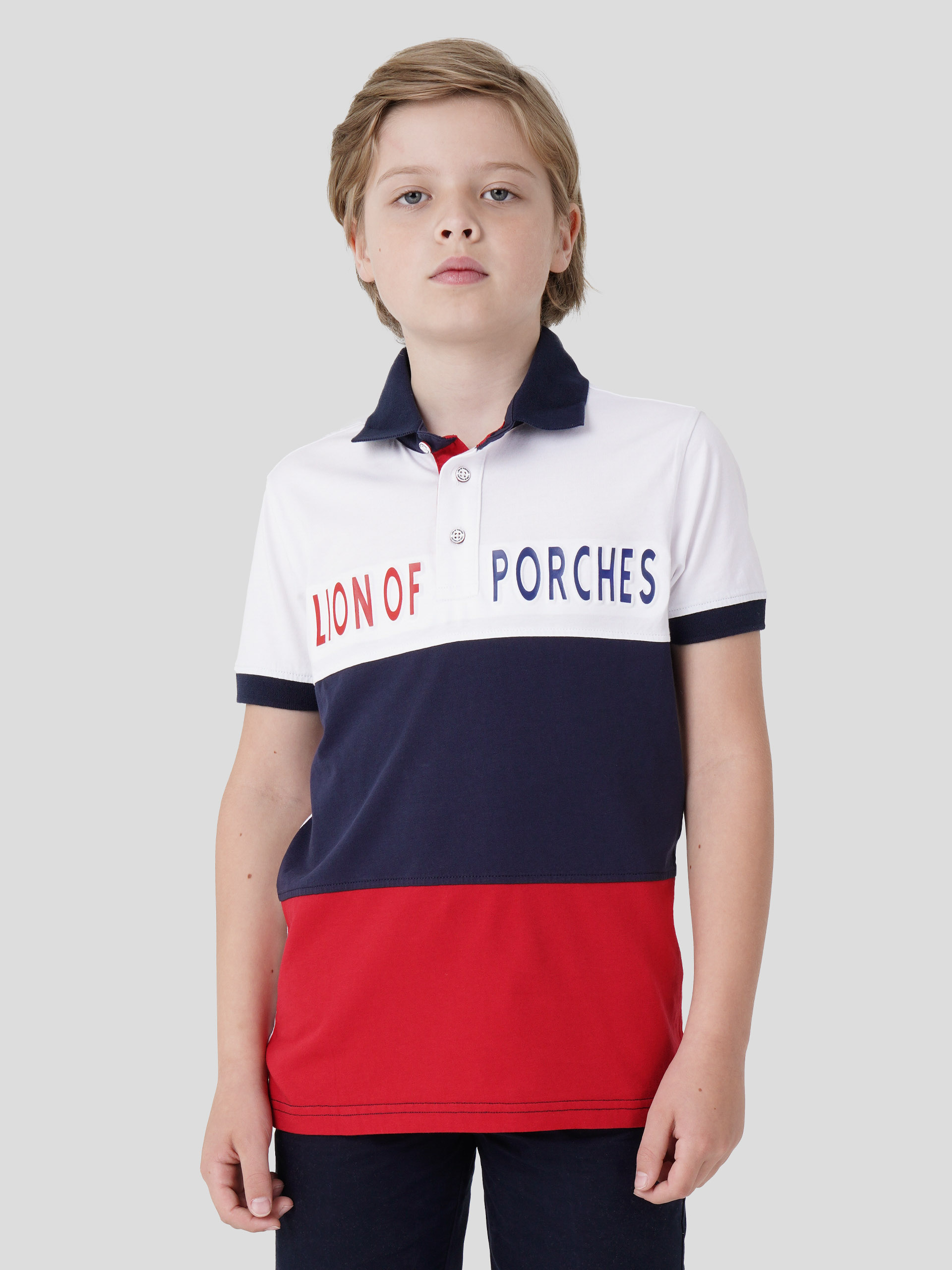 Tri color polo shirt