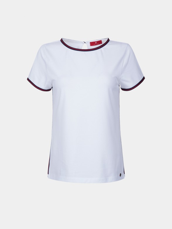 T-shirt branca com detalhe bicolor