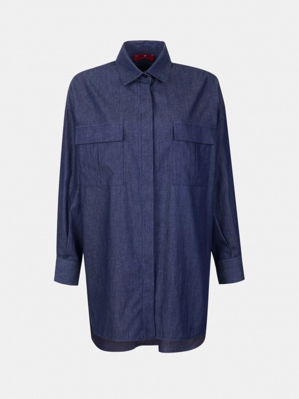 Camisa denim assimtrica