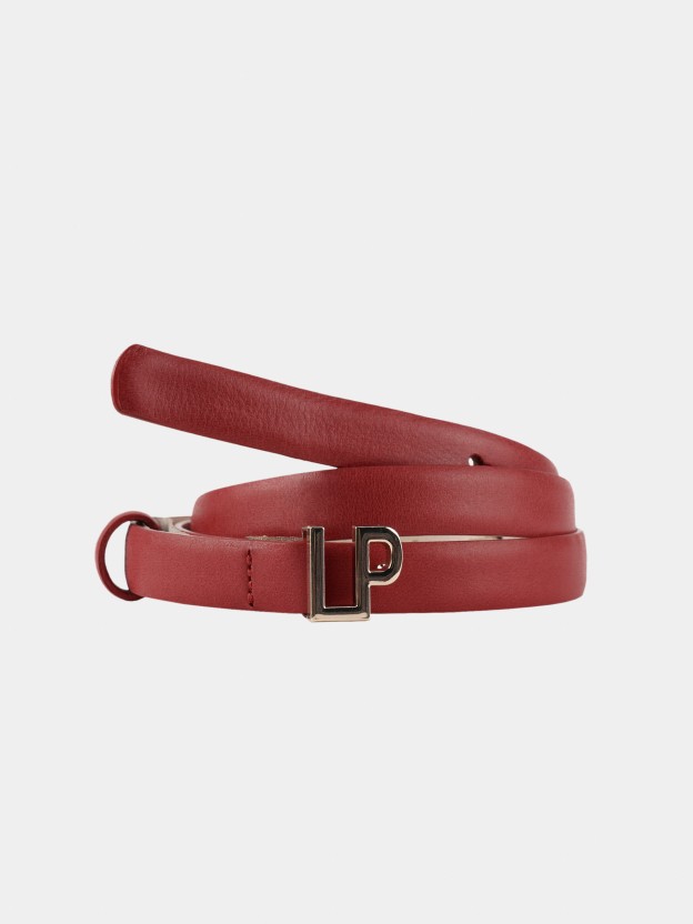 Slim belt with monogram buckle