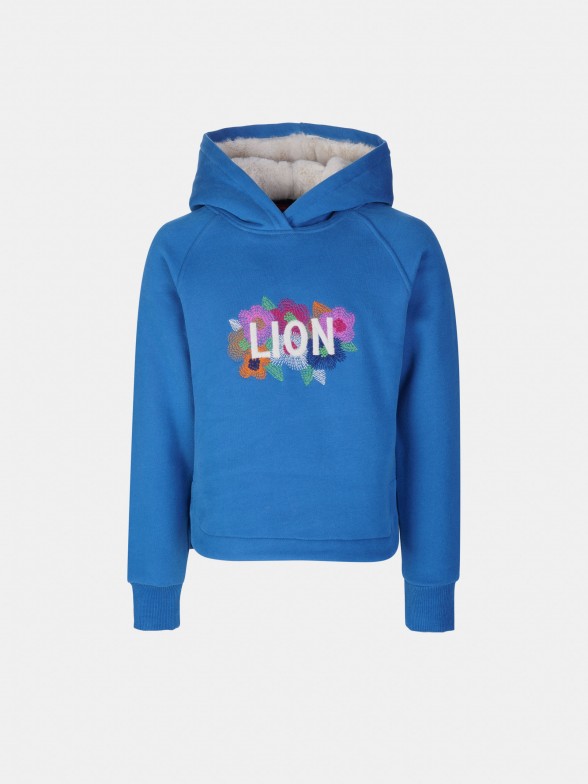 Sweatshirt bordada com capuz