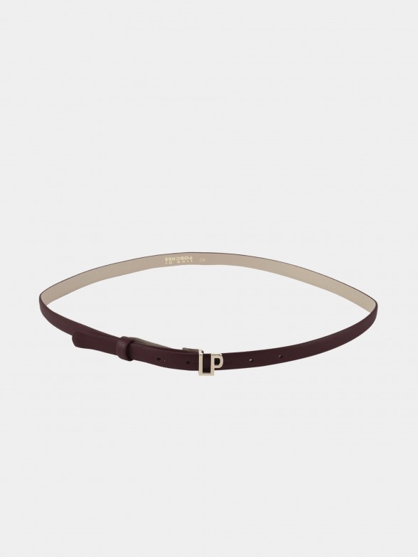 Belt with monogram buckle