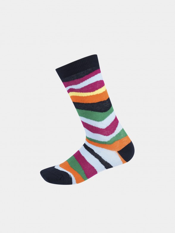 Cotton socks with multicolor pattern