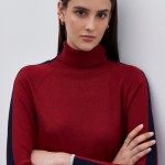 Bicolor turtleneck sweater