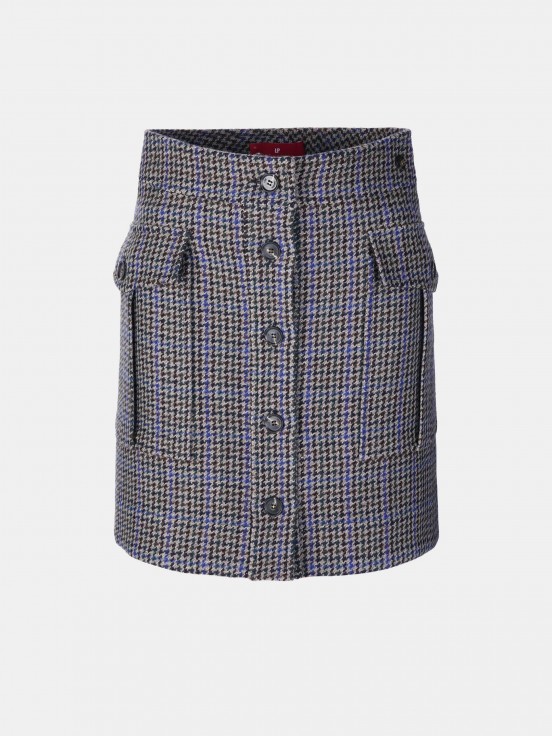 Short skirt with pied poule pattern 