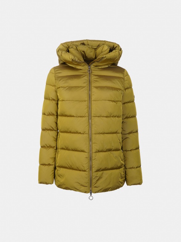 Woman's short padded jacket with hood