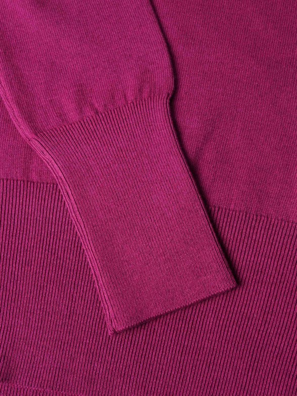 Camisola para mulher de gola alta em algodão e lã