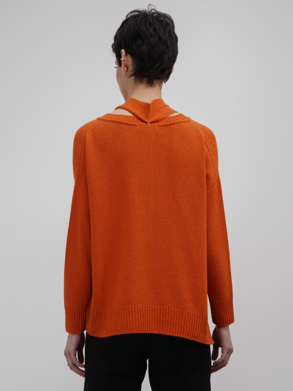 Asymmetric V-neck sweater