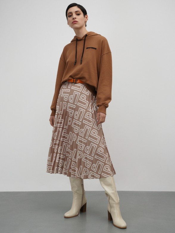 Sweatshirt camel com capuz