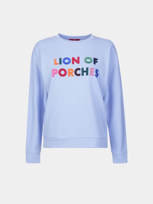 Sweatshirt com bordado multicolor