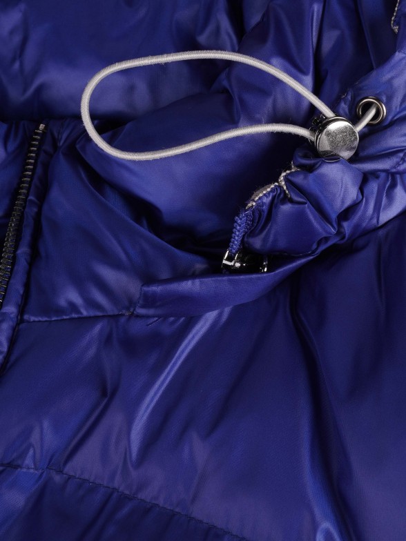 Man's padded technical jacket with removable hood
