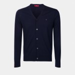 Man's cardigan in 100% wool with V-neck