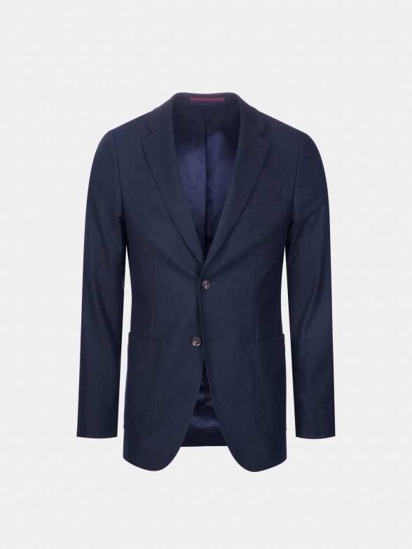 Man's slim fit blazer in wool and cashmere with customizable buttons