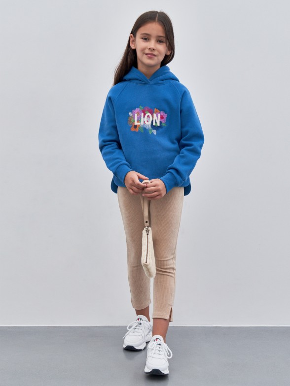 Sweatshirt bordada com capuz