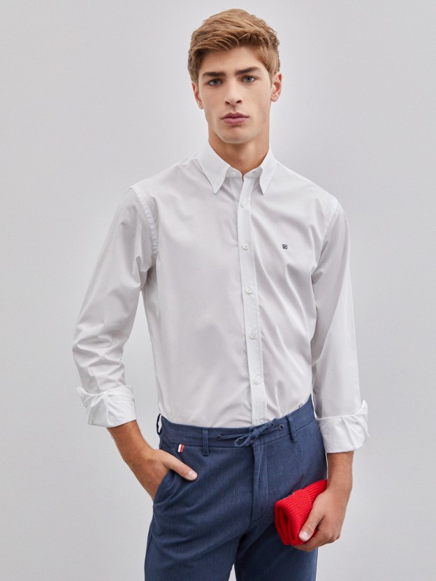 Camisa regular fit para hombre en algodón 100%