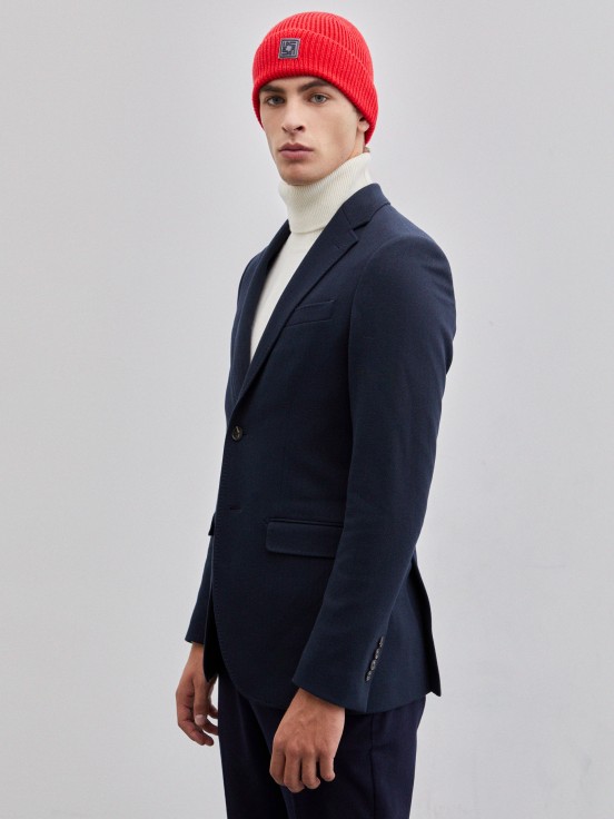 Man's blazer in textured fabric with lining