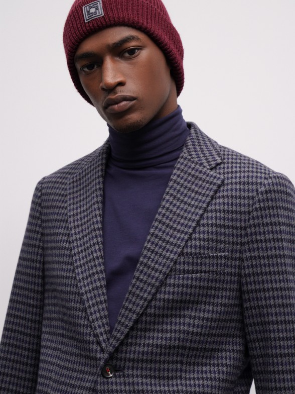 Blazer slim fit em algodo e l