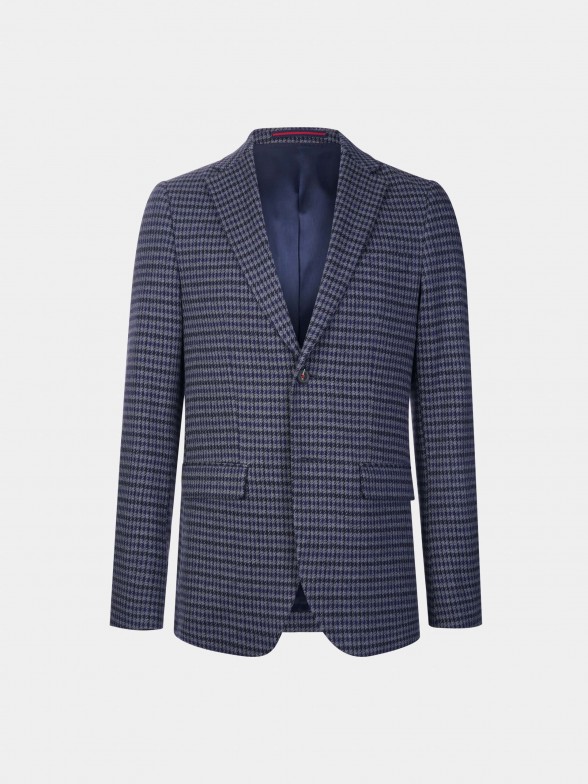 Blazer slim fit em algodo e l