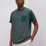 Man's cotton t-shirt with round collar and pocket