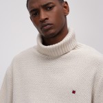 Ribbed turtleneck knit jumper