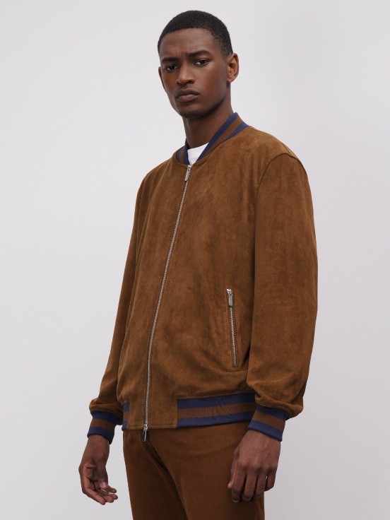 Chaqueta para hombre bomber regular fit con bolsillos
