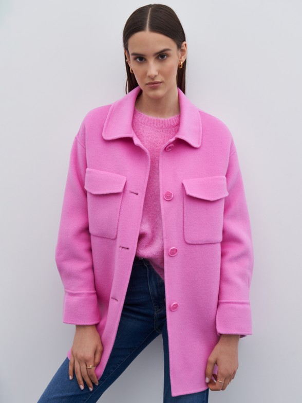 Pink wool overshirt