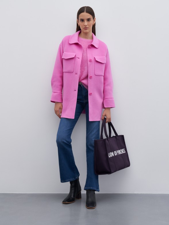 Pink wool overshirt