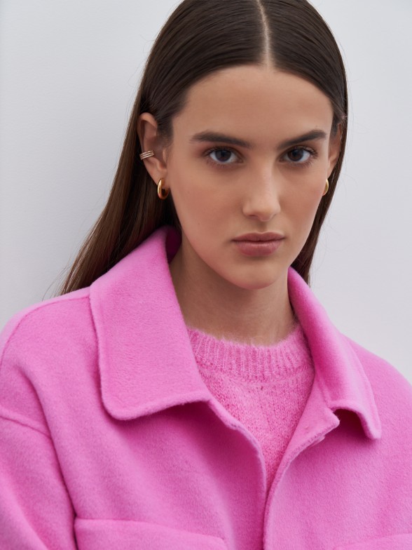 Pink wool overshirt