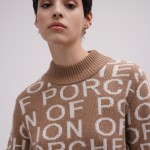 Long jacquard knitted sweater