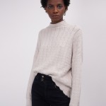 Turtleneck knit jumper with cropped hem