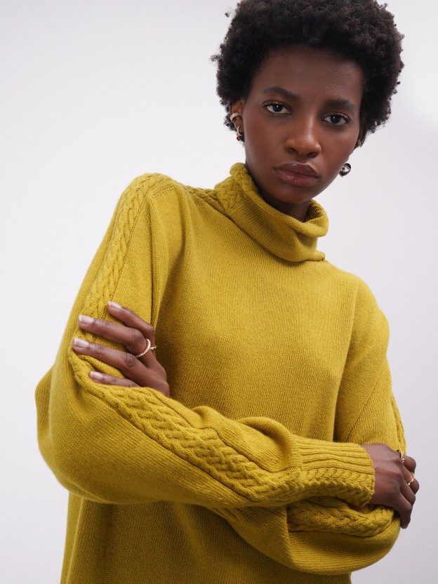 Relaxed fit turtleneck sweater