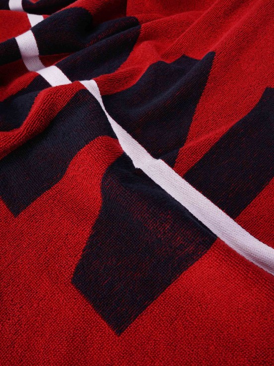 Tricolour cotton beach towel with branding